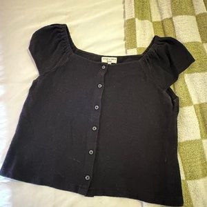 Madewell Cap Sleeve Button Top